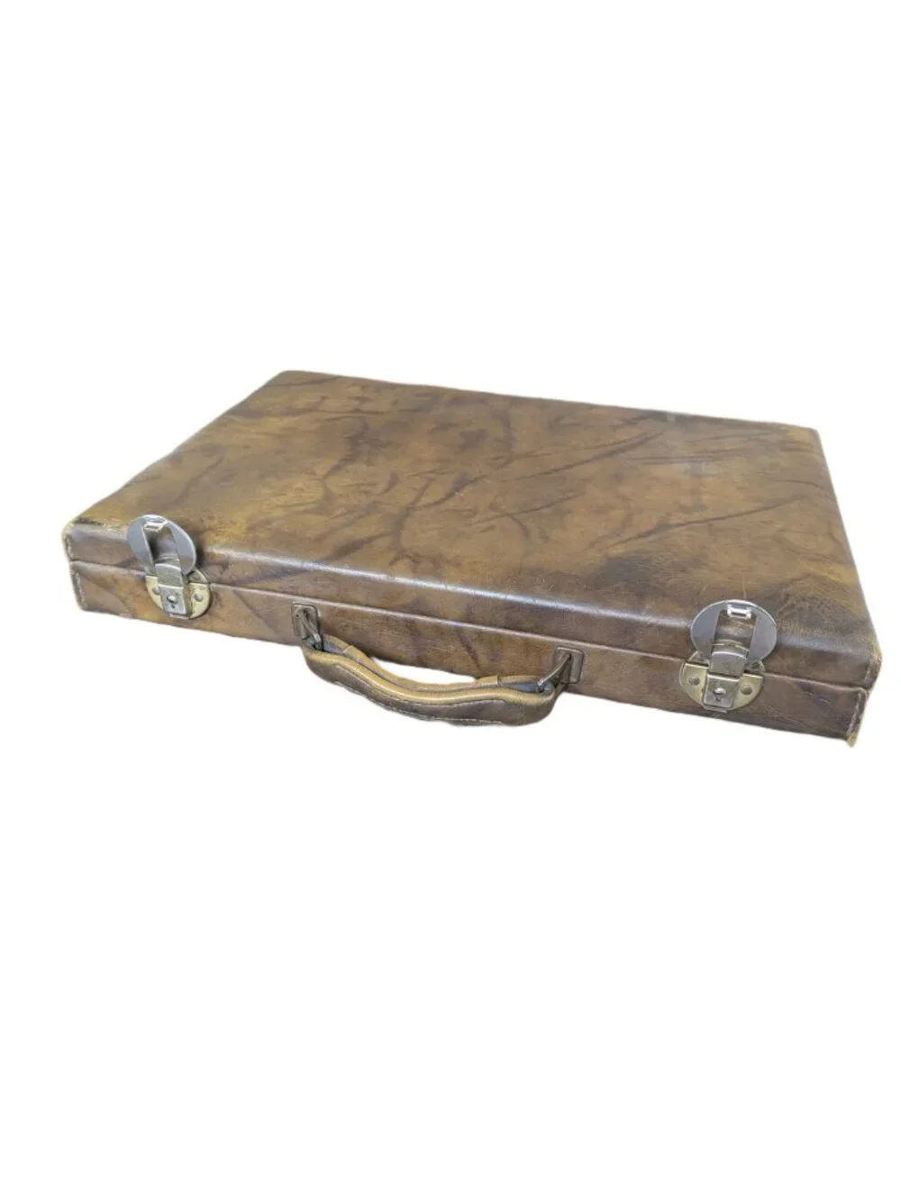 Vintage Faux Leather Locking Briefcase